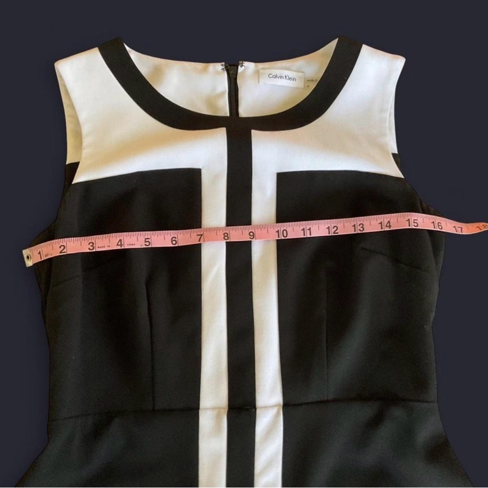 Black & White Sleeveless A-Line Dress - Picture 5 of 8